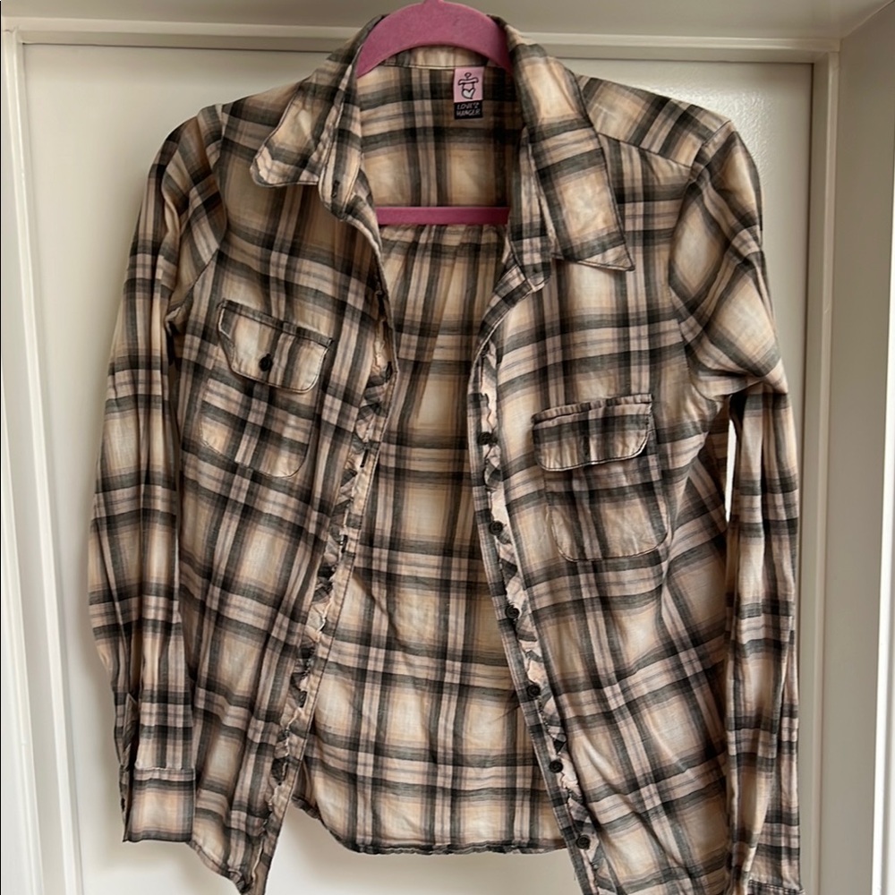 Plaid Button-Up Shirt